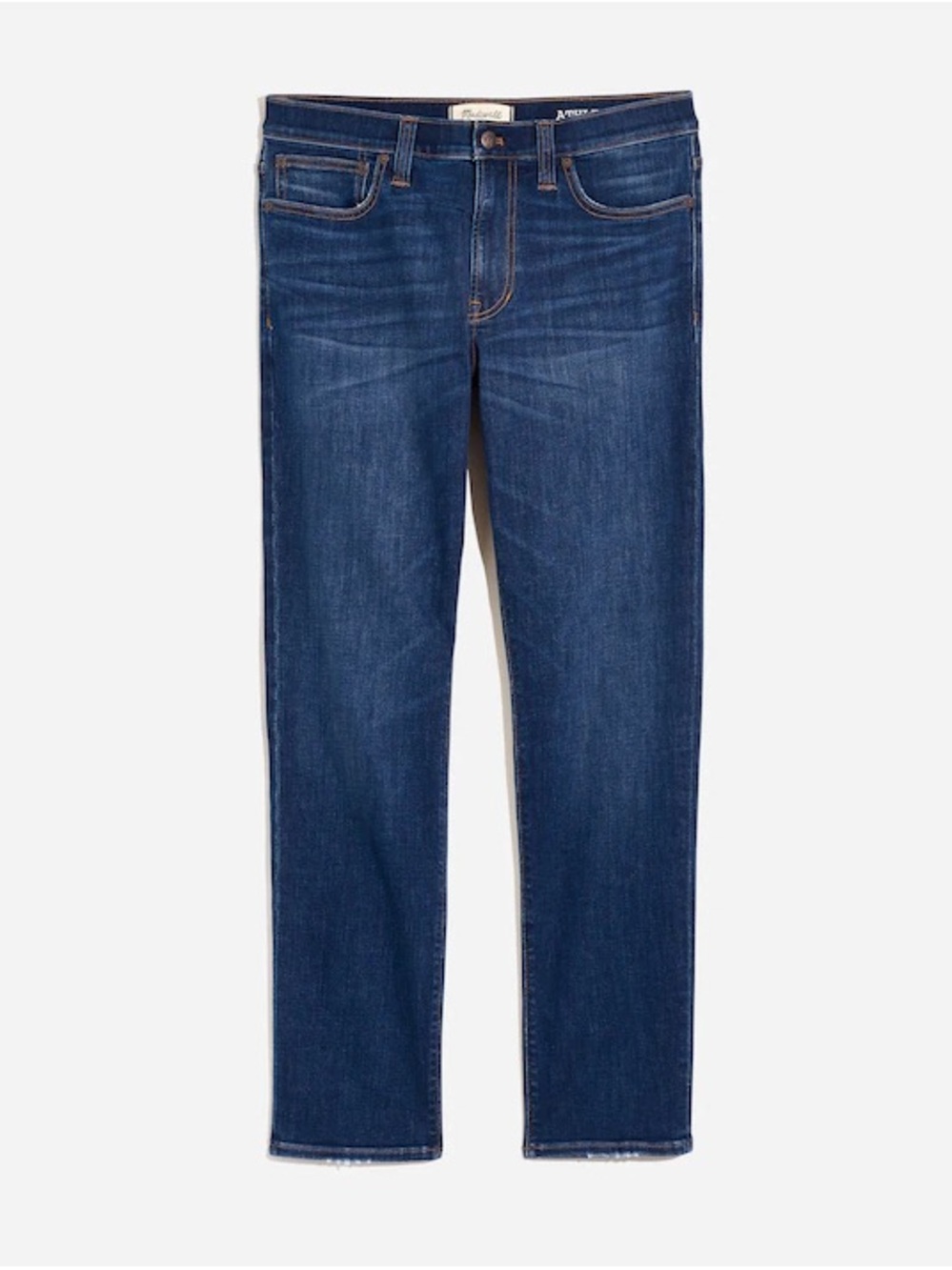 Madewell Men's Slim Straight Jeans in Dark Indigo Blue